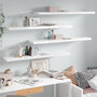 Voir la diapositive 1 : VIDAXL Etagere murale flottante 4pcs Blanc brillant 120x23,5x3,8cm MDF