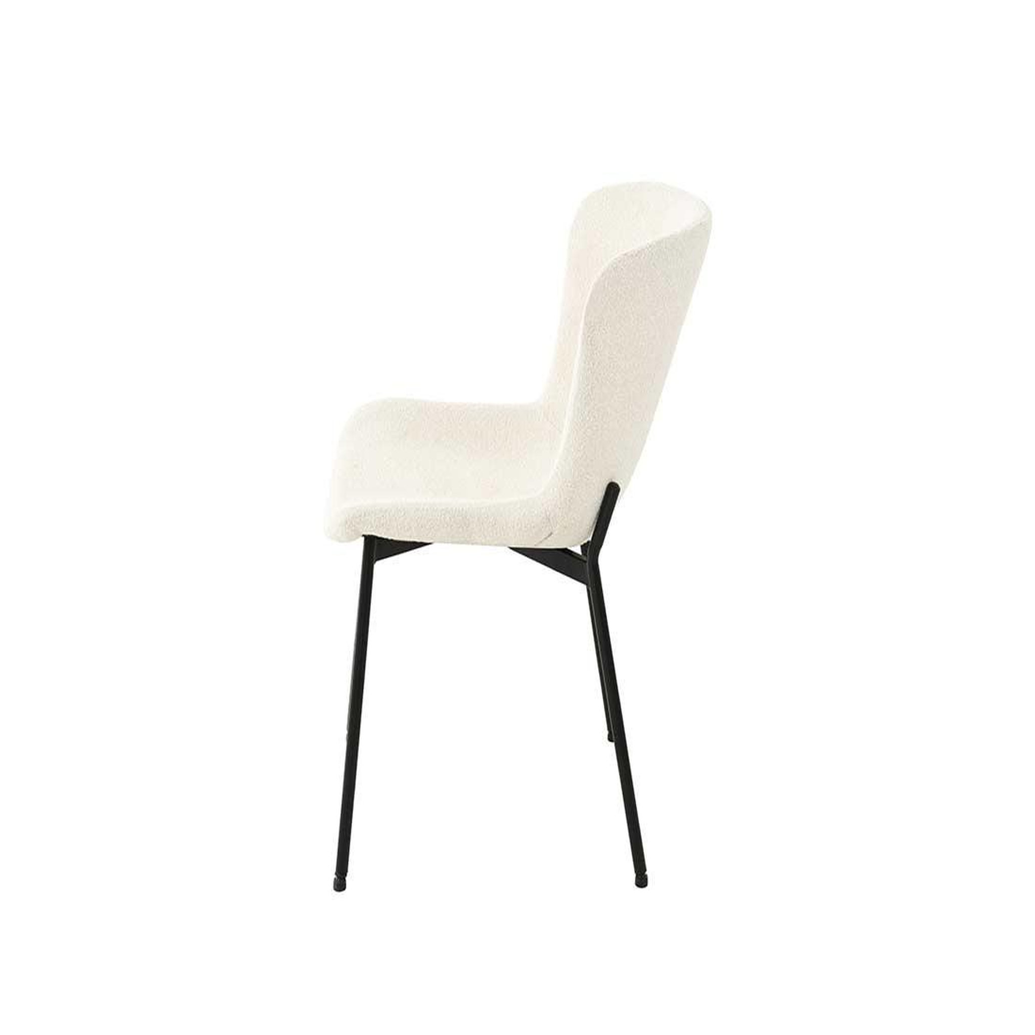 Voir la diapositive 4 : LISA DESIGN Castillo - lot de 4 chaises - beige - en tissu bouclette