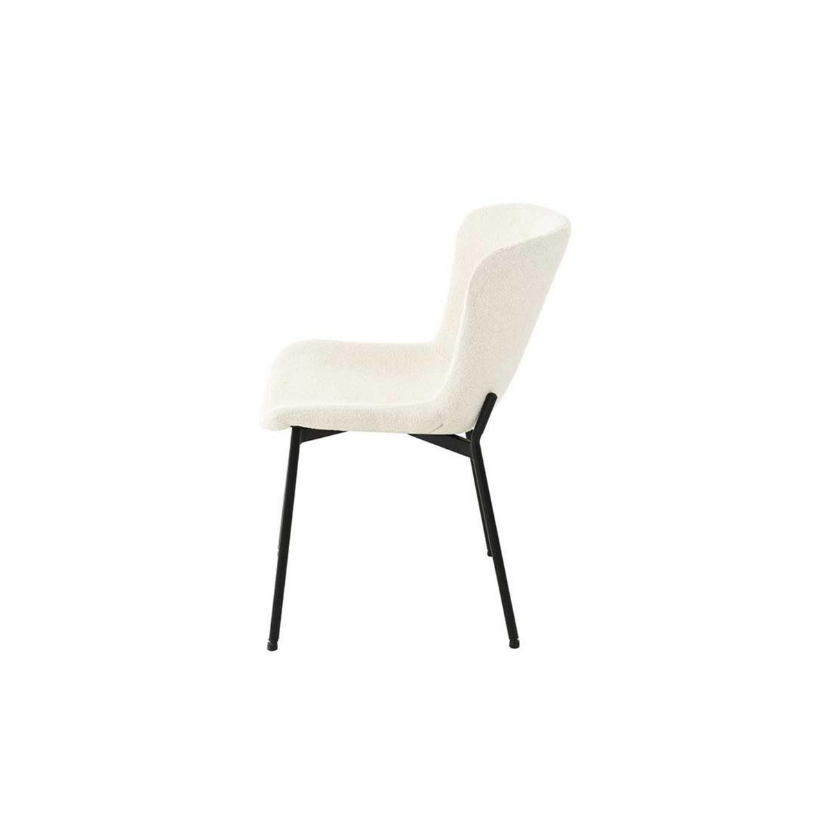 LISA DESIGN Castillo - lot de 4 chaises - beige - en tissu bouclette