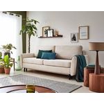 LISA DESIGN Dan - canapé 3 places - convertible avec coffre - en velours côtelé. Coloris disponibles : Bleu, Orange, Beige, Gris, Vert