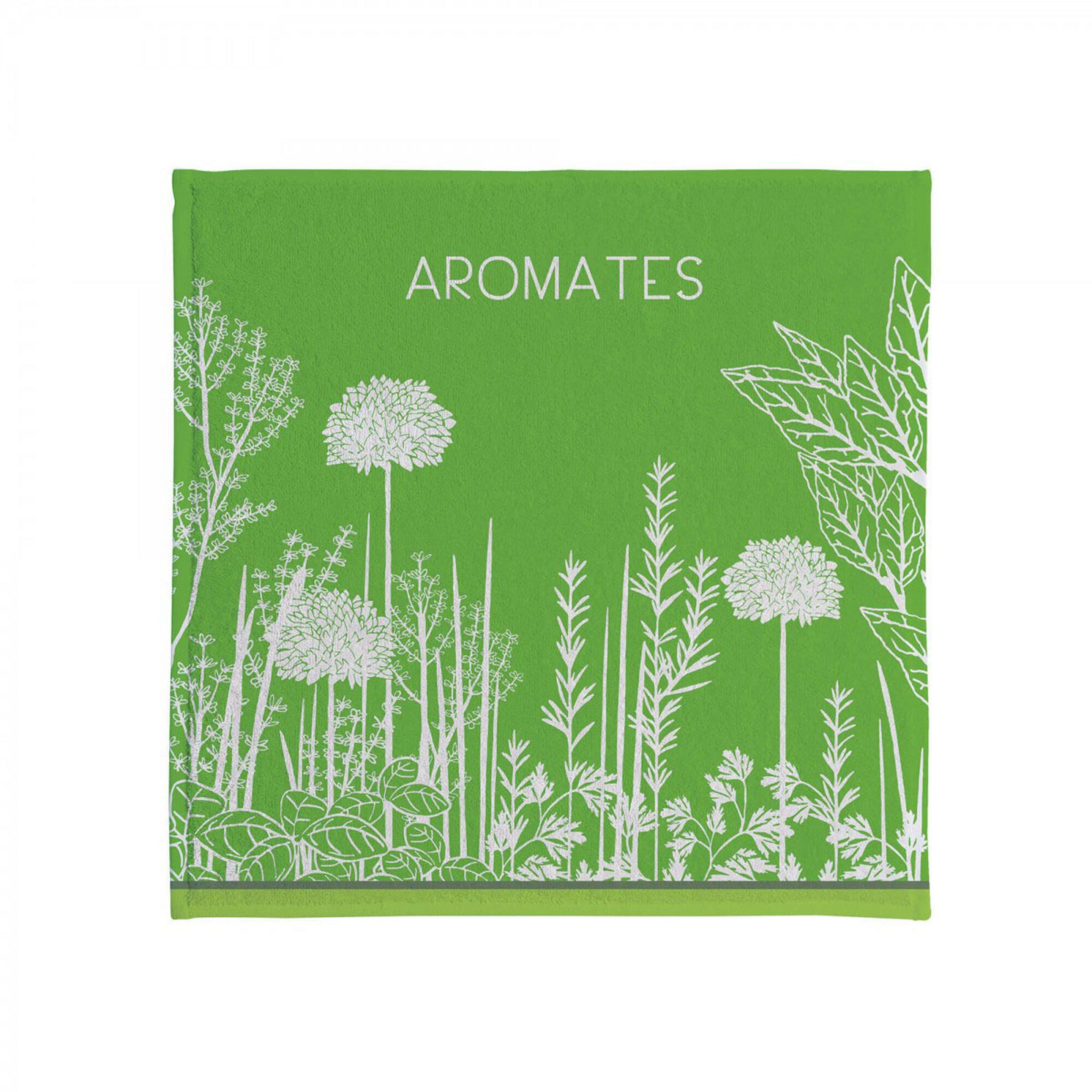 Carré éponge Jacquard Coucke 50x50cm - Style Bistrot, Blanc - Torchon Absorbant Et Décoratif