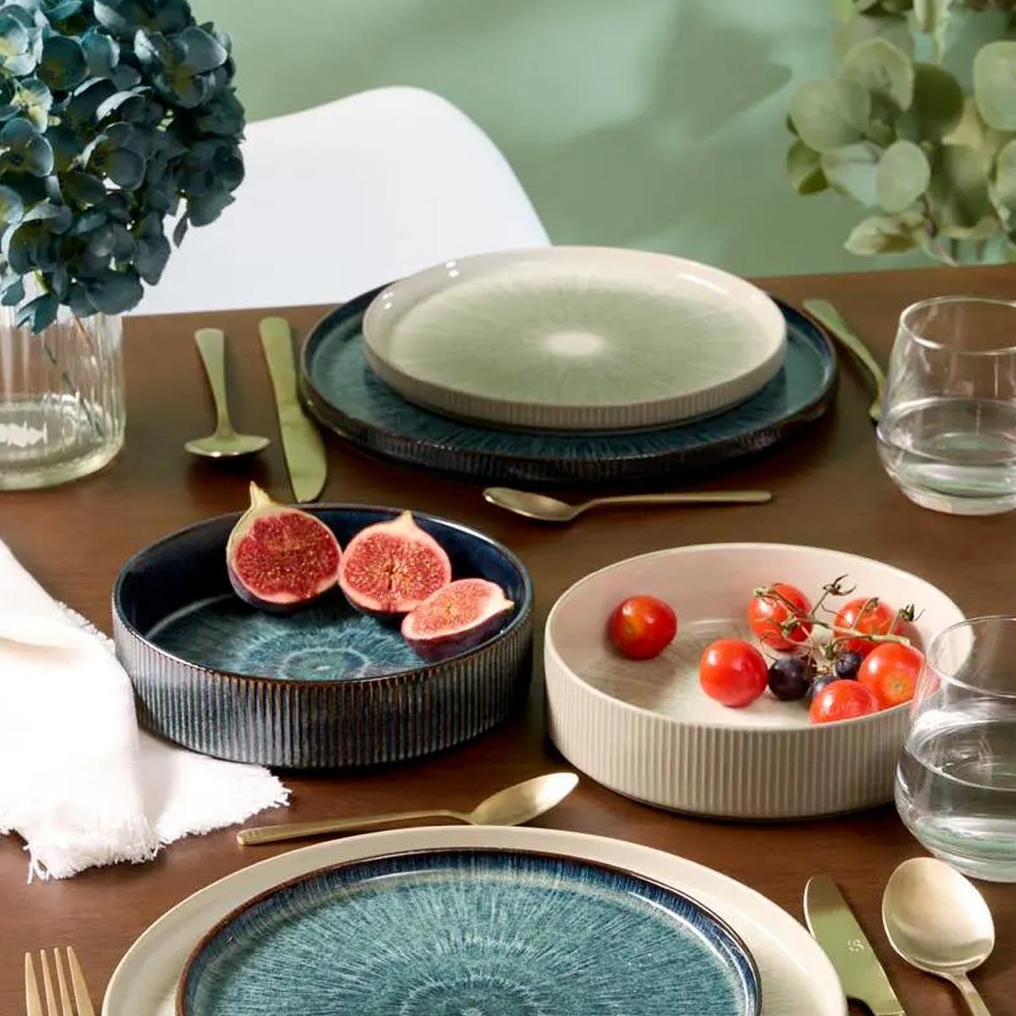 Voir la diapositive 3 : SECRET DE GOURMET Lot de 6 assiettes plates  eva  27cm vert