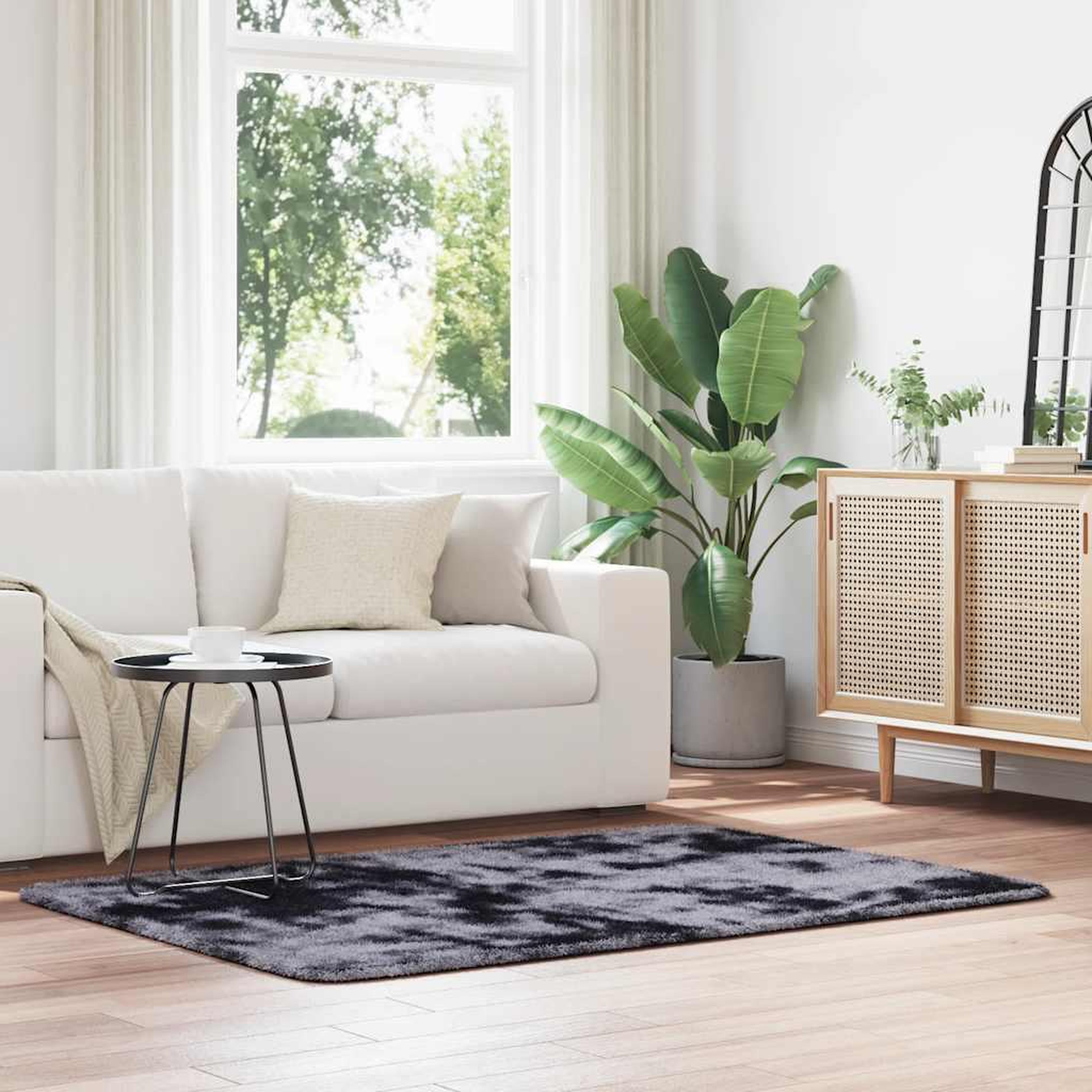 VIDAXL Tapis Shaggy a poils longs NAVARRA gris fonce 120x170 cm