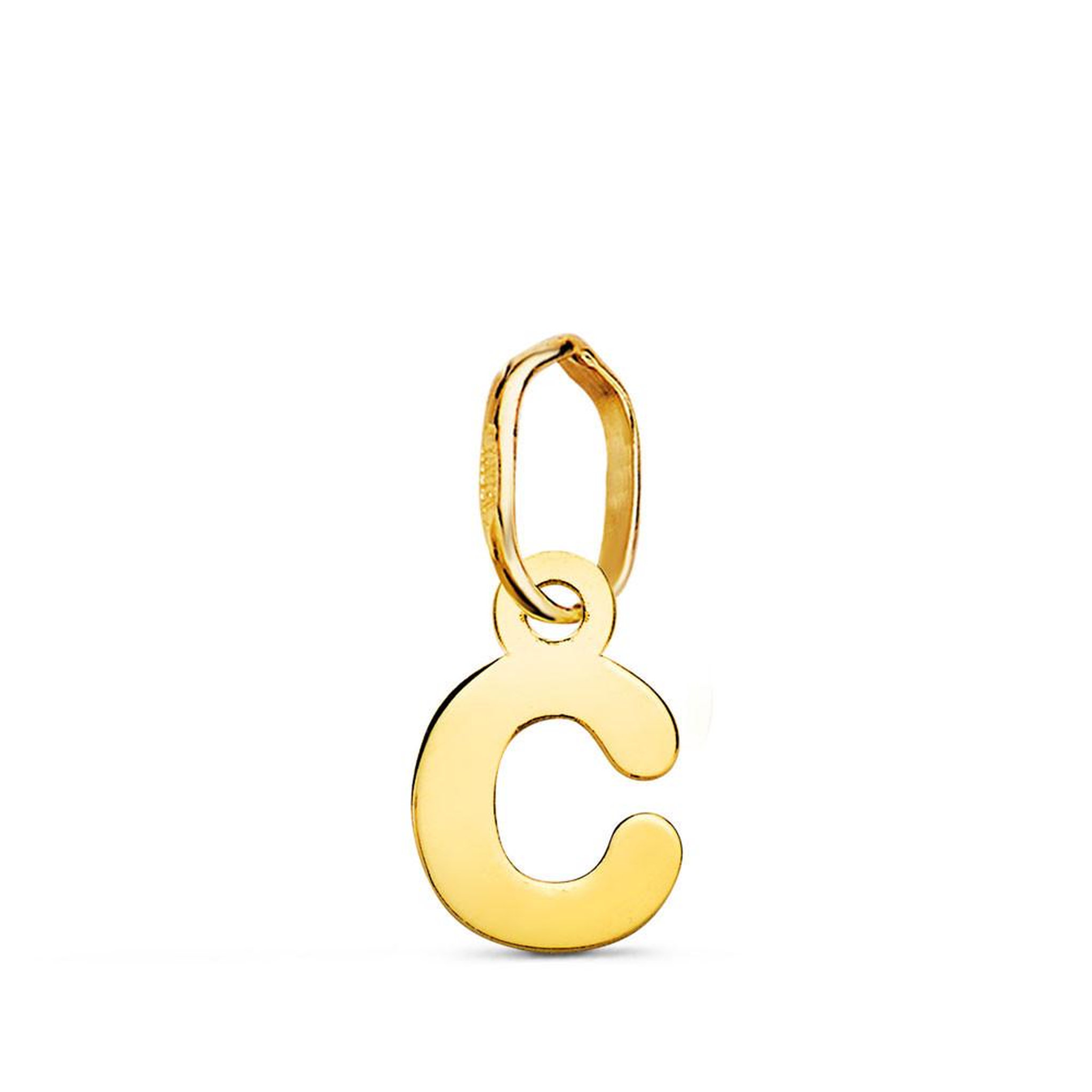L'ATELIER D'AZUR Pendentif Or 18 Carats 750 Jaune - Initiale Lettre  C  - Chaine Offerte