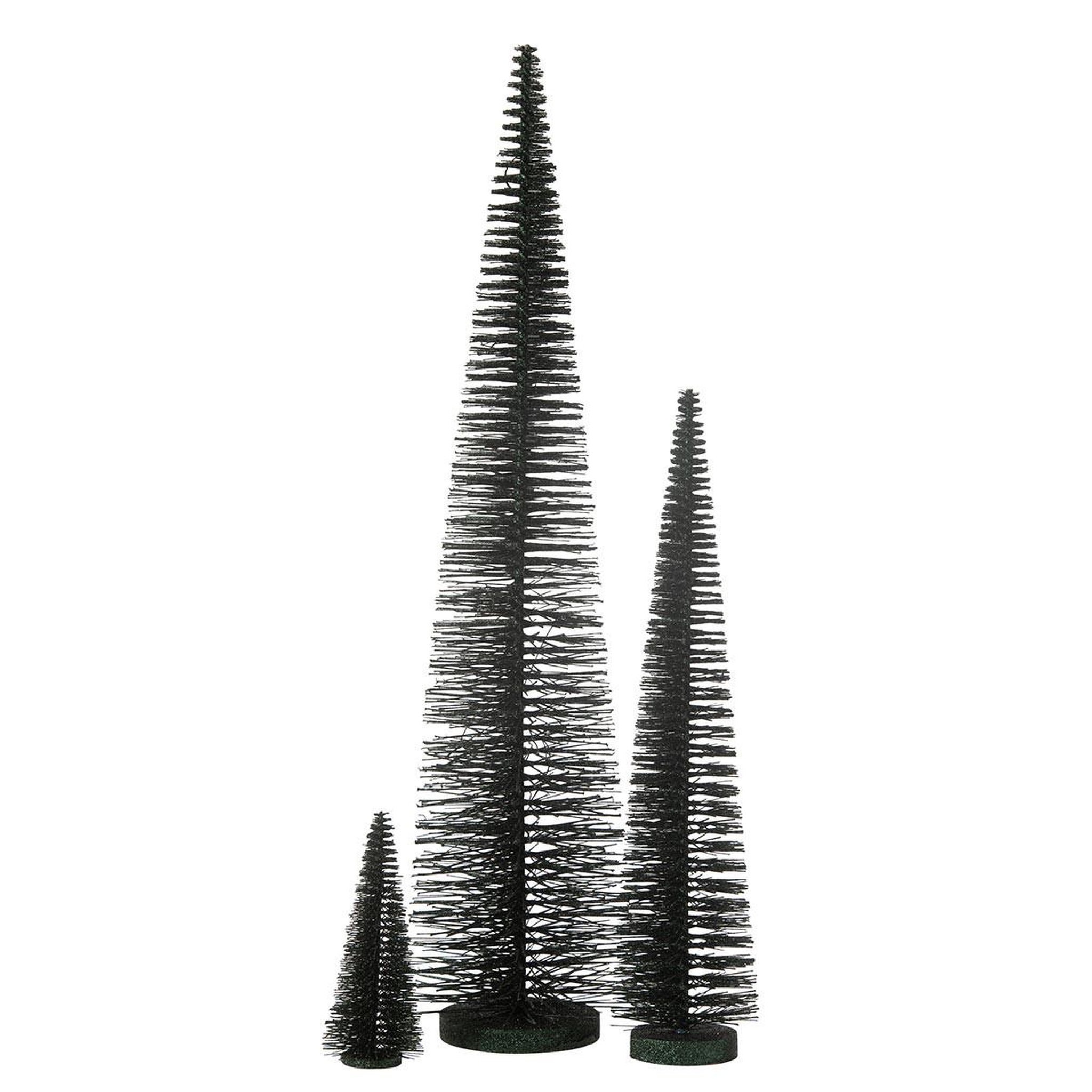 Voir la diapositive 2 : J-LINE Sapin de noël déco pailleté  josh  61cm vert foncé