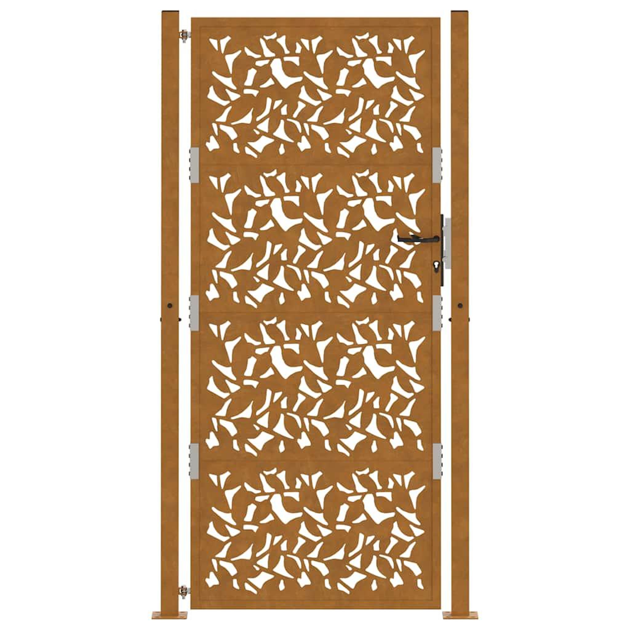 Voir la diapositive 4 : VIDAXL Porte de jardin acier resistant aux intemperies design feuilles