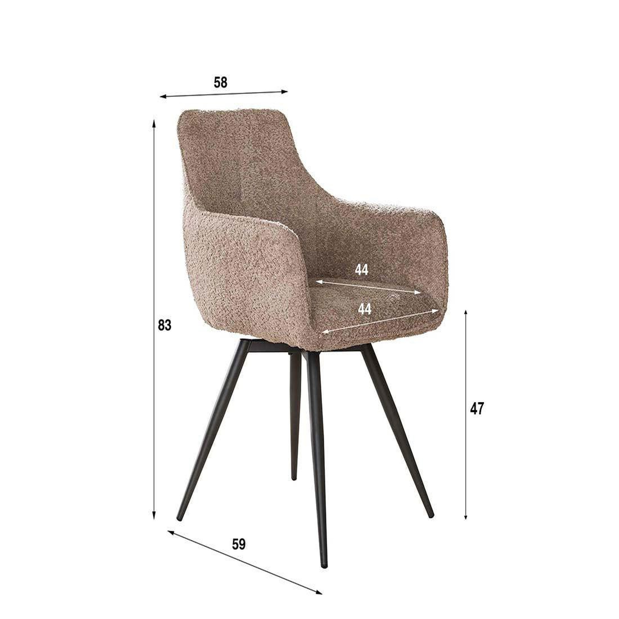 Voir la diapositive 5 : LISA DESIGN Boha - lot de 2 fauteuils pivotants - en tissu bouclette sable