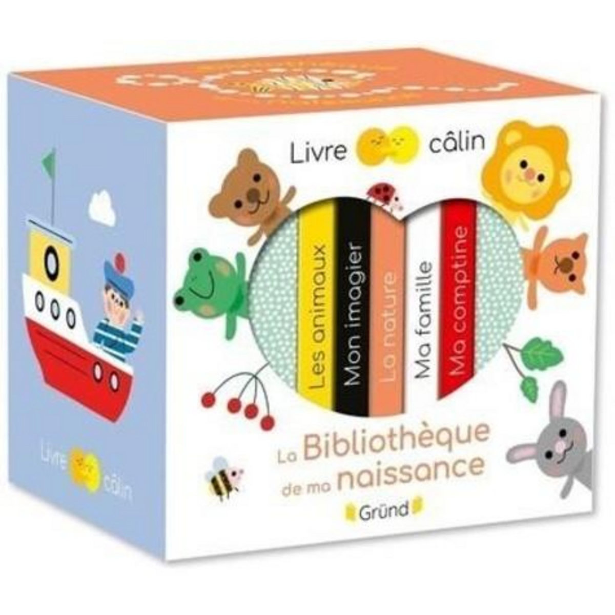 LA BIBLIOTHEQUE DE MA NAISSANCE. COFFRET EN 5 VOLUMES : LES ANIMAUX ; MON IMAGIER ; LA NATURE ; MA FAMILLE ; MA COMPTINE, Bouxom Sophie