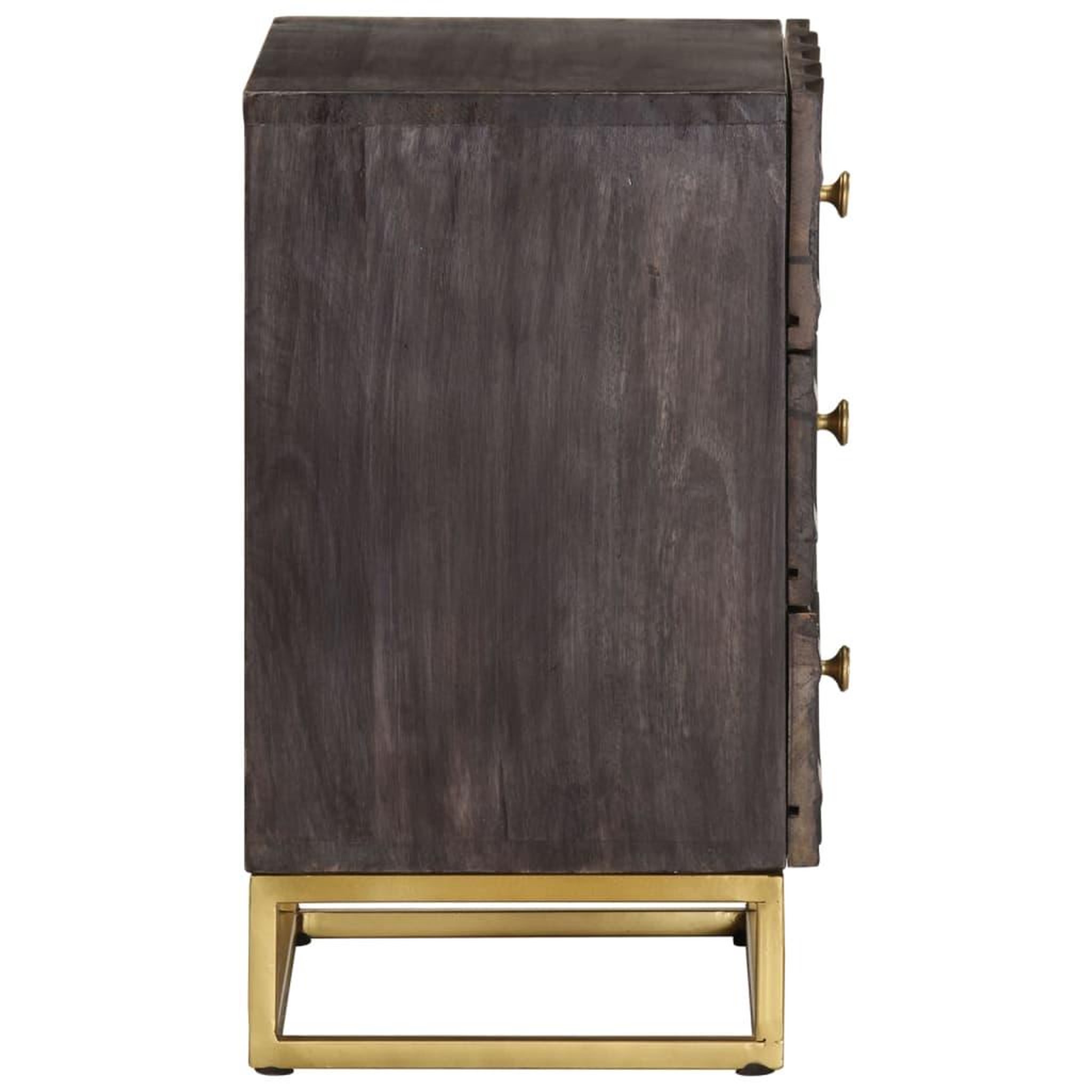 Voir la diapositive 3 : VIDAXL Table de chevet Noir 40x30x50 cm Bois de manguier massif