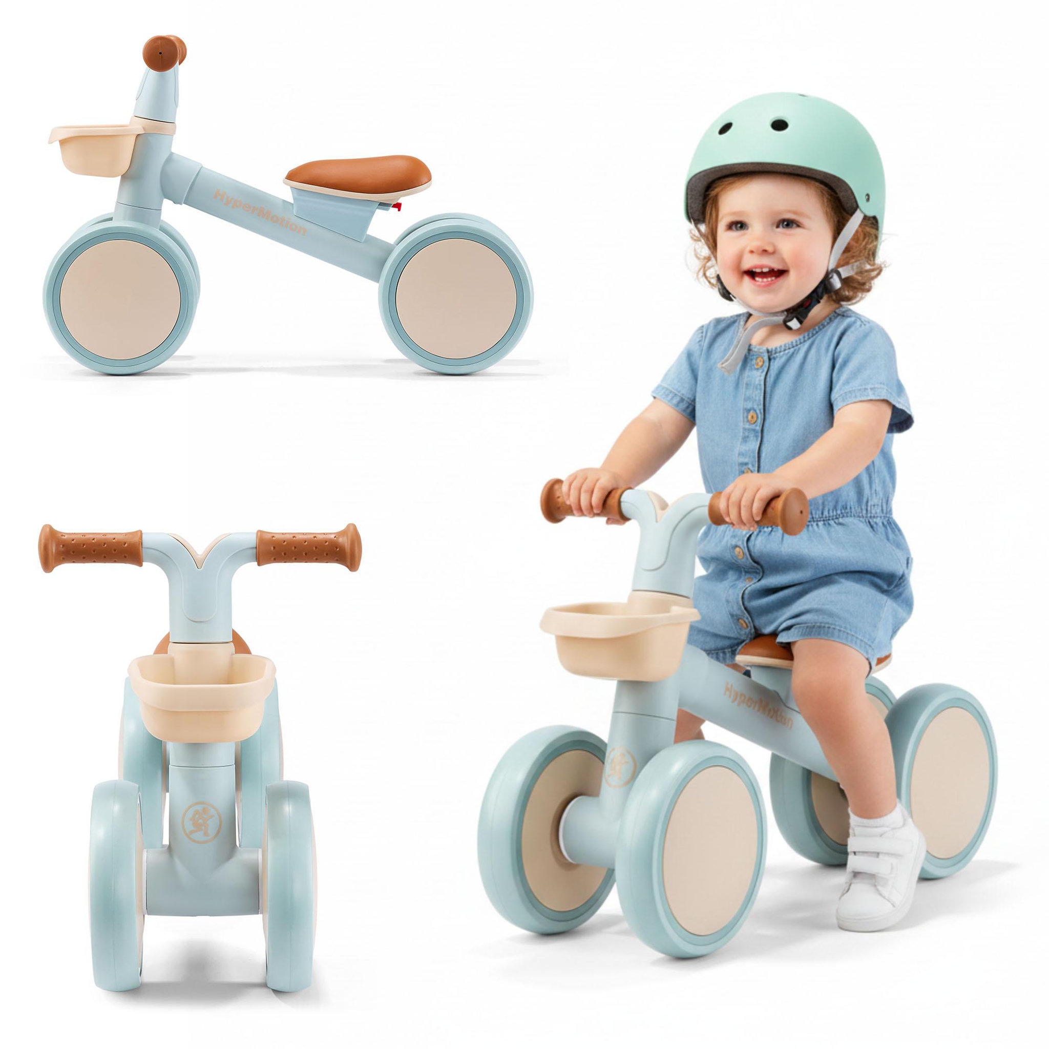 HYPERMOTION Draisienne enfant 4 roues HyperMotion Tobi Mini bleu avec panier 12-36 mois
