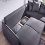 Voir la diapositive 3 : BEST MOBILIER Lena - canapé d'angle droit convertible - 5 places - gris foncé - style scandinave - gris foncé