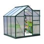 Voir la diapositive 5 : OUTSUNNY Serre de jardin aluminium polycarbonate 3,65 m² dim. 1,9L x 1,92l x 2,01H m lucarne, porte coulissante + fondation incluse alu. vert polycarbonate transparent