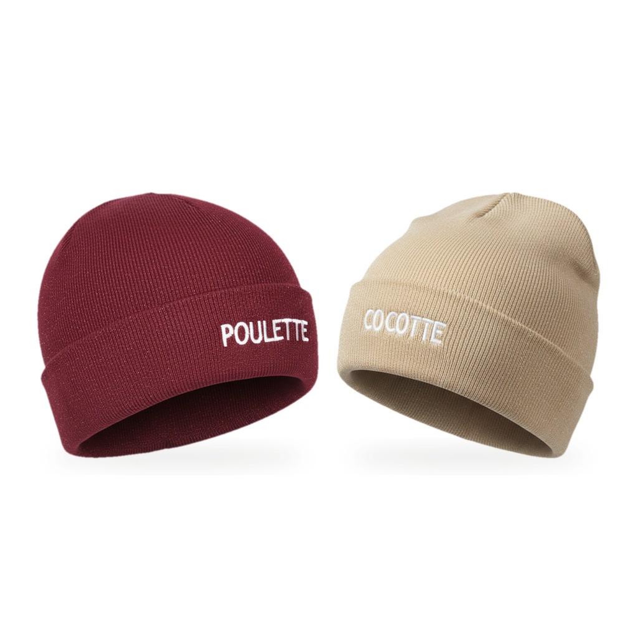 Voir la diapositive 1 : OZABI OZABI Bonnets Femme Fil Lurex Pailleté Message Brodé - Pack de 2 (Lot)