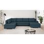 Voir la diapositive 2 : MARKET24 Canapé d'angle panoramique convertible -7 places - INDIAN - Tissu 100% polyester - Bleu canard - 360 x 228 cm