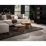 LISA DESIGN Kerala - lot de 2 tables basses gigognes - bois massif de manguier. Coloris disponibles : Marron