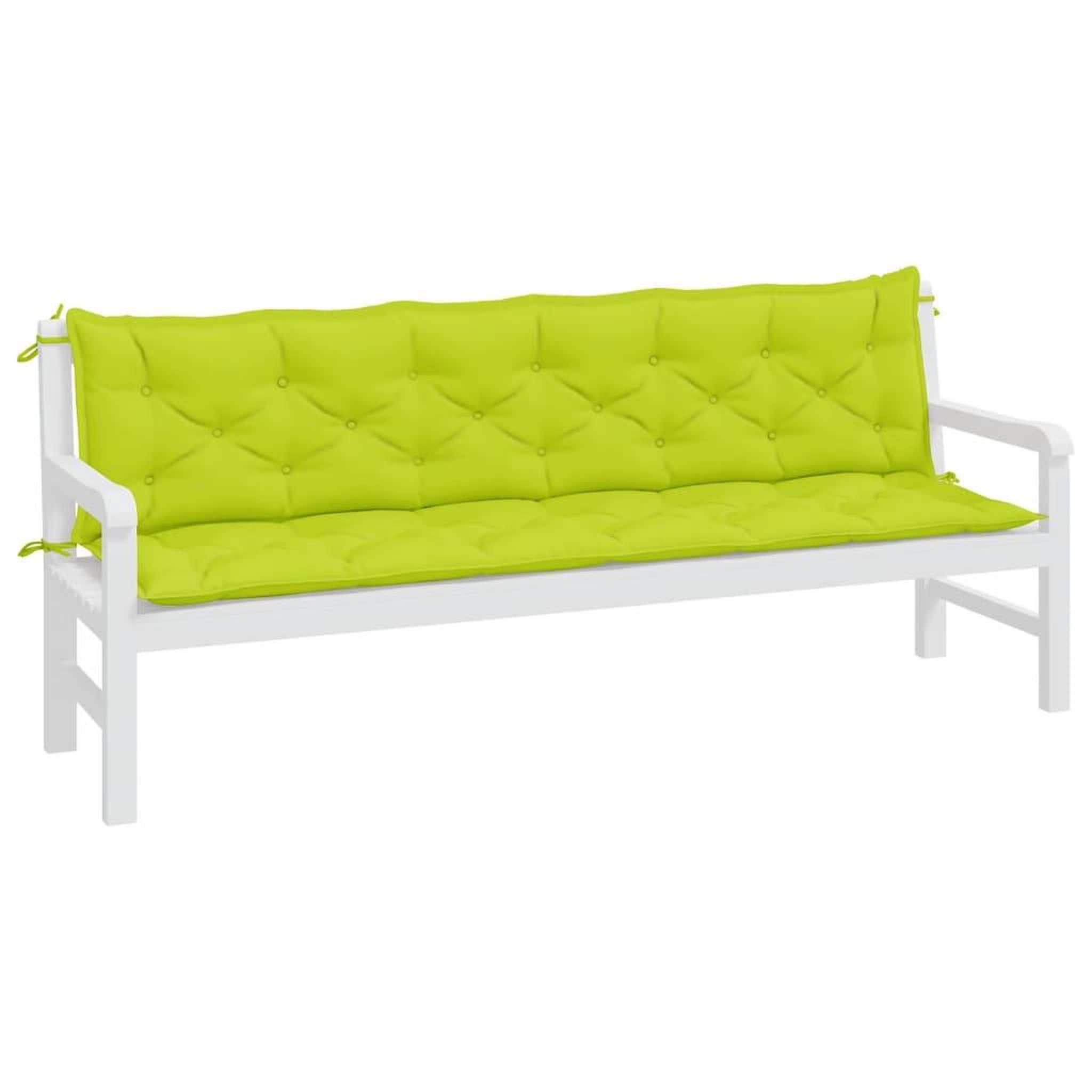 Voir la diapositive 3 : VIDAXL Coussins de banc de jardin lot de 2 vert vif tissu Oxford