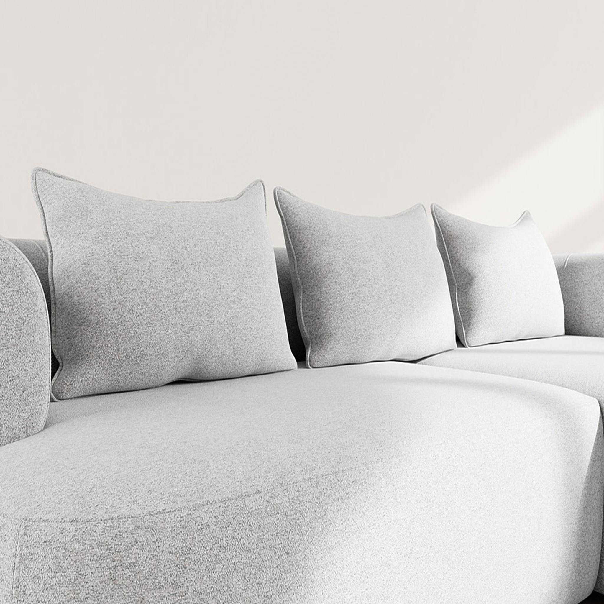 Voir la diapositive 4 : BEST MOBILIER Angela - canapé d'angle droit 4 places en velours texturé