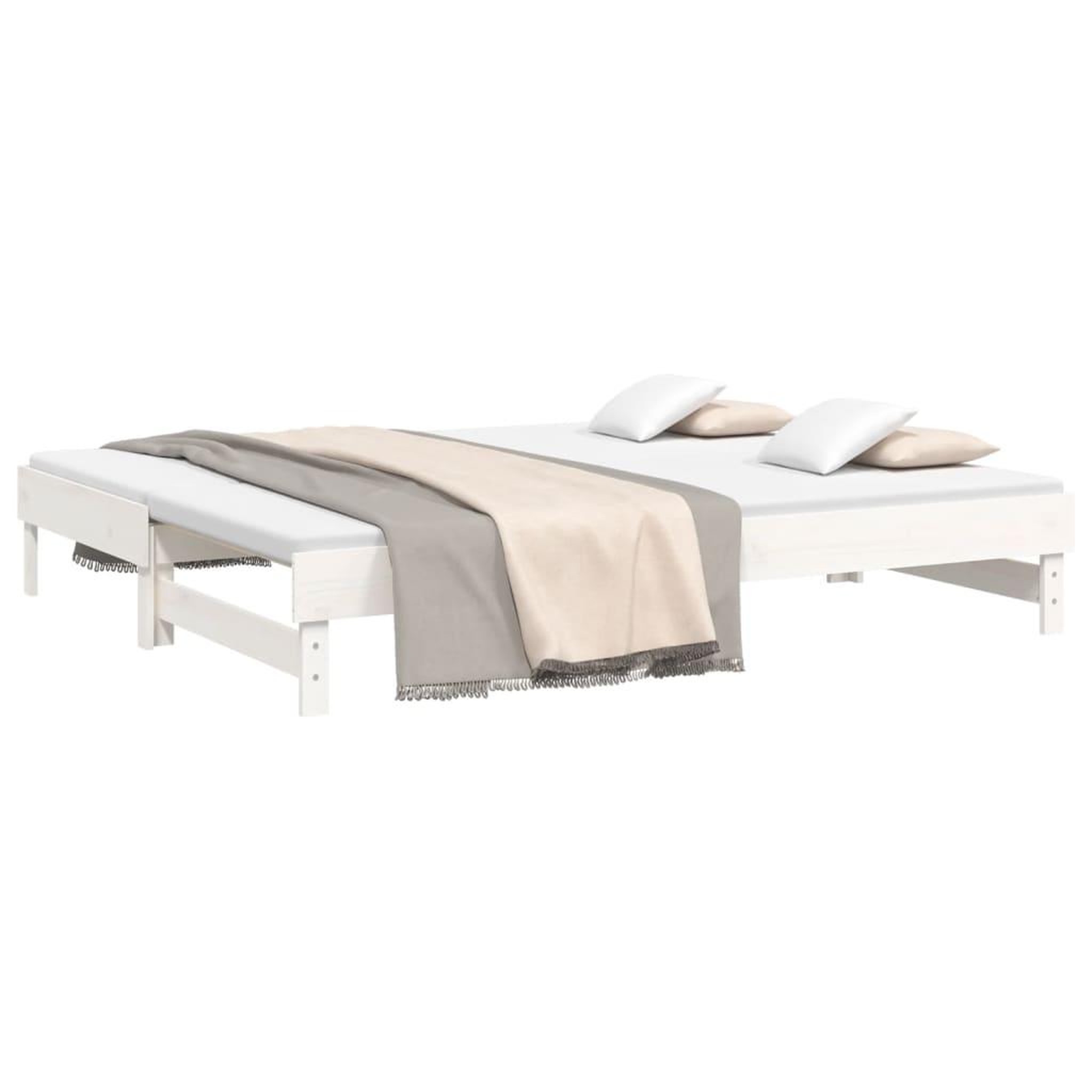 Voir la diapositive 3 : VIDAXL Lit coulissant sans matelas blanc 2x(90x200) cm