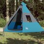 Voir la diapositive 3 : VIDAXL Tente de camping tipi 7 personnes bleu impermeable