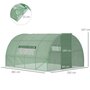 OUTSUNNY Serre de jardin tunnel 11 m² acier galvanisé renforcé diamètre 2,4 cm + PE haute densité fenêtres porte vert