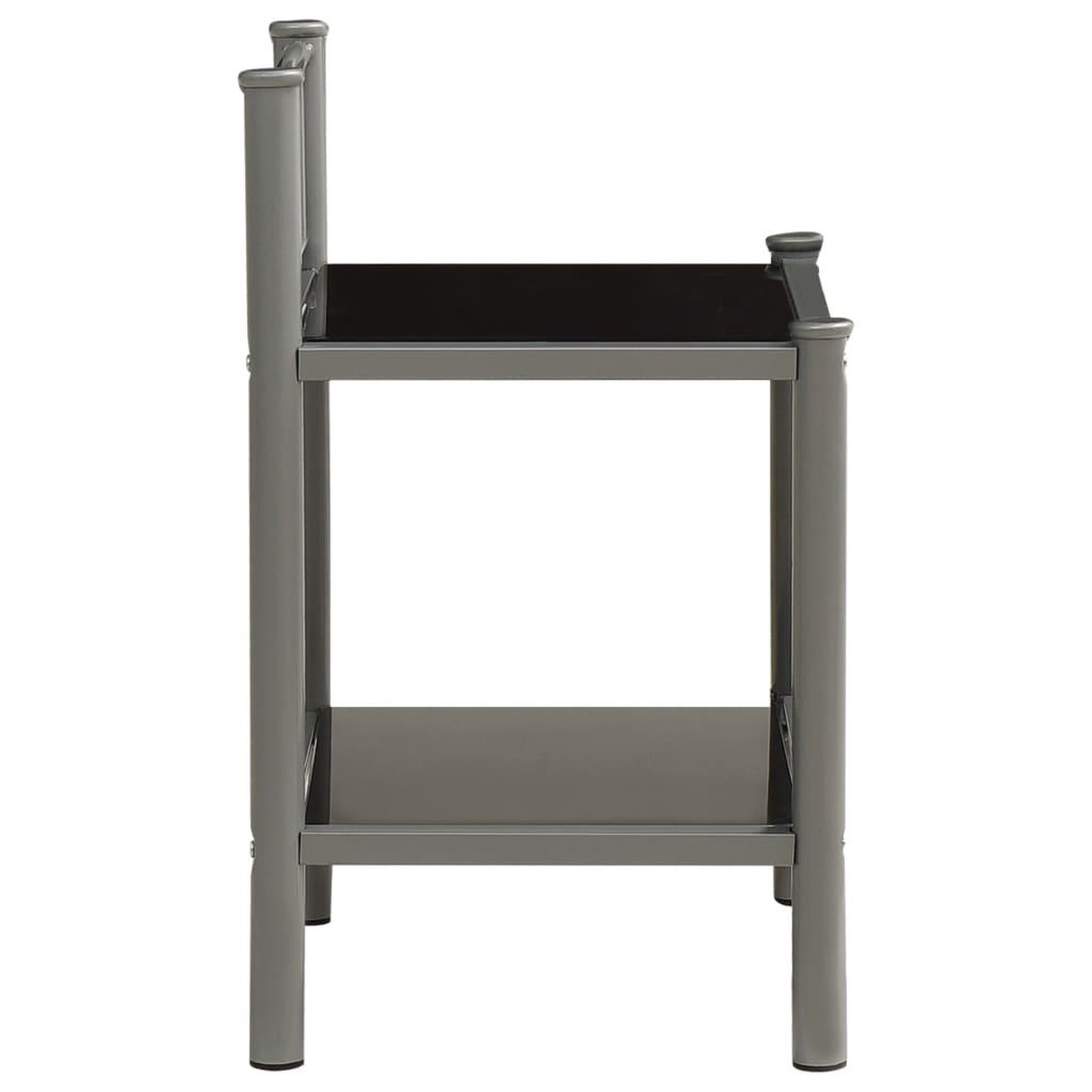 Voir la diapositive 5 : VIDAXL Tables de chevet 2 pcs Gris et noir Metal et verre