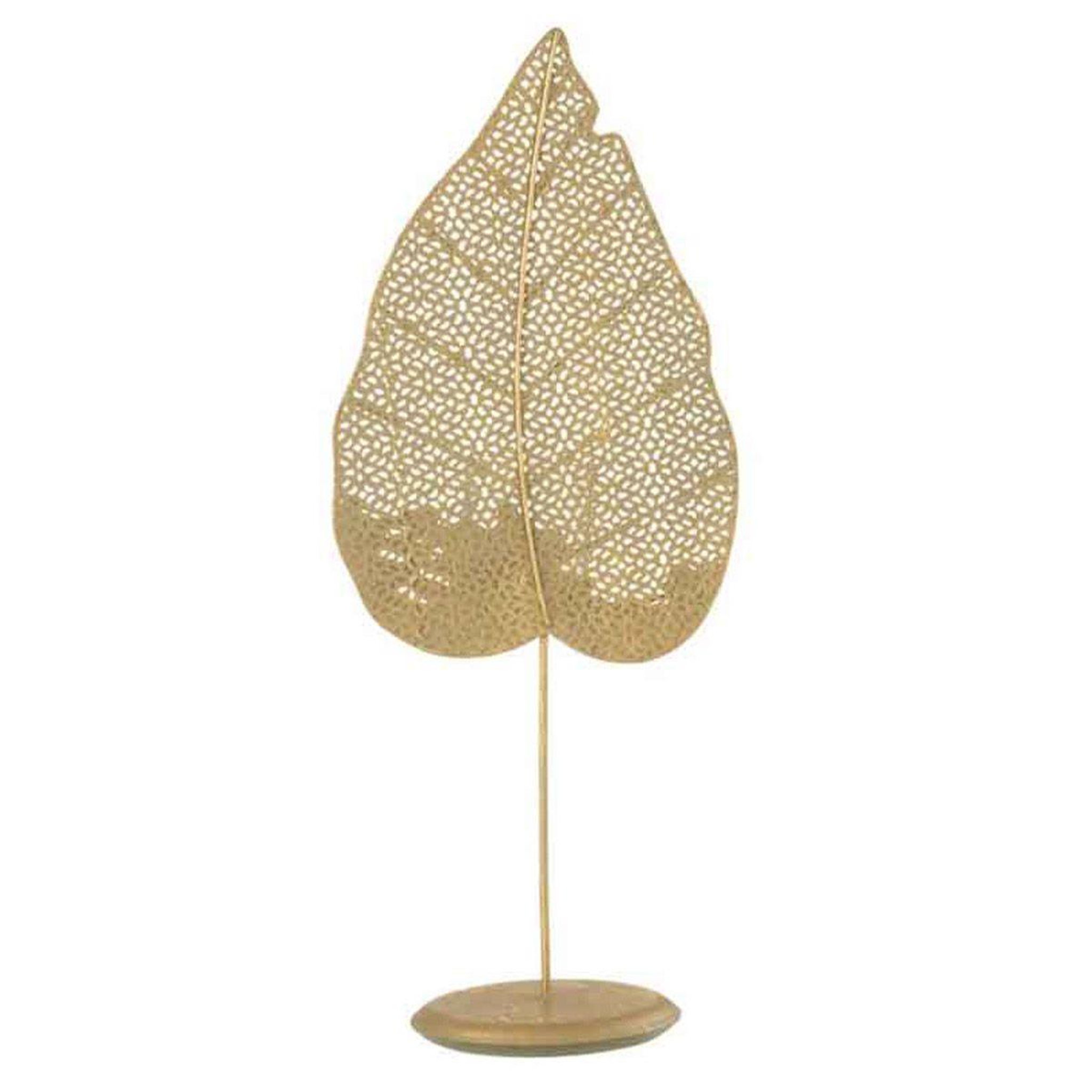 Voir la diapositive 1 : J-LINE Photophore sur pied  feuille métal  50cm or