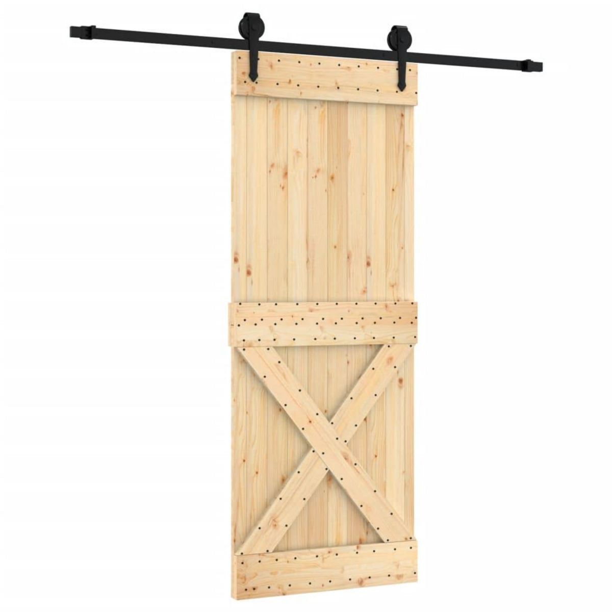 VIDAXL Porte coulissante et kit de quincaillerie 80x210 cm pin massif