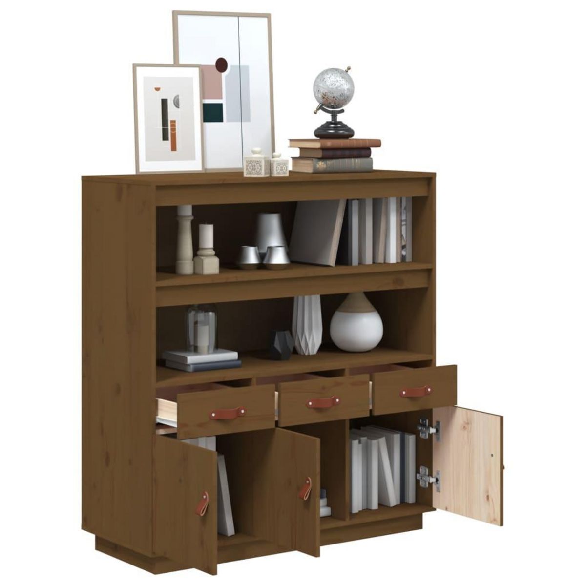 VIDAXL Buffet haut Marron miel 100x40x108,5 cm Bois massif de pin