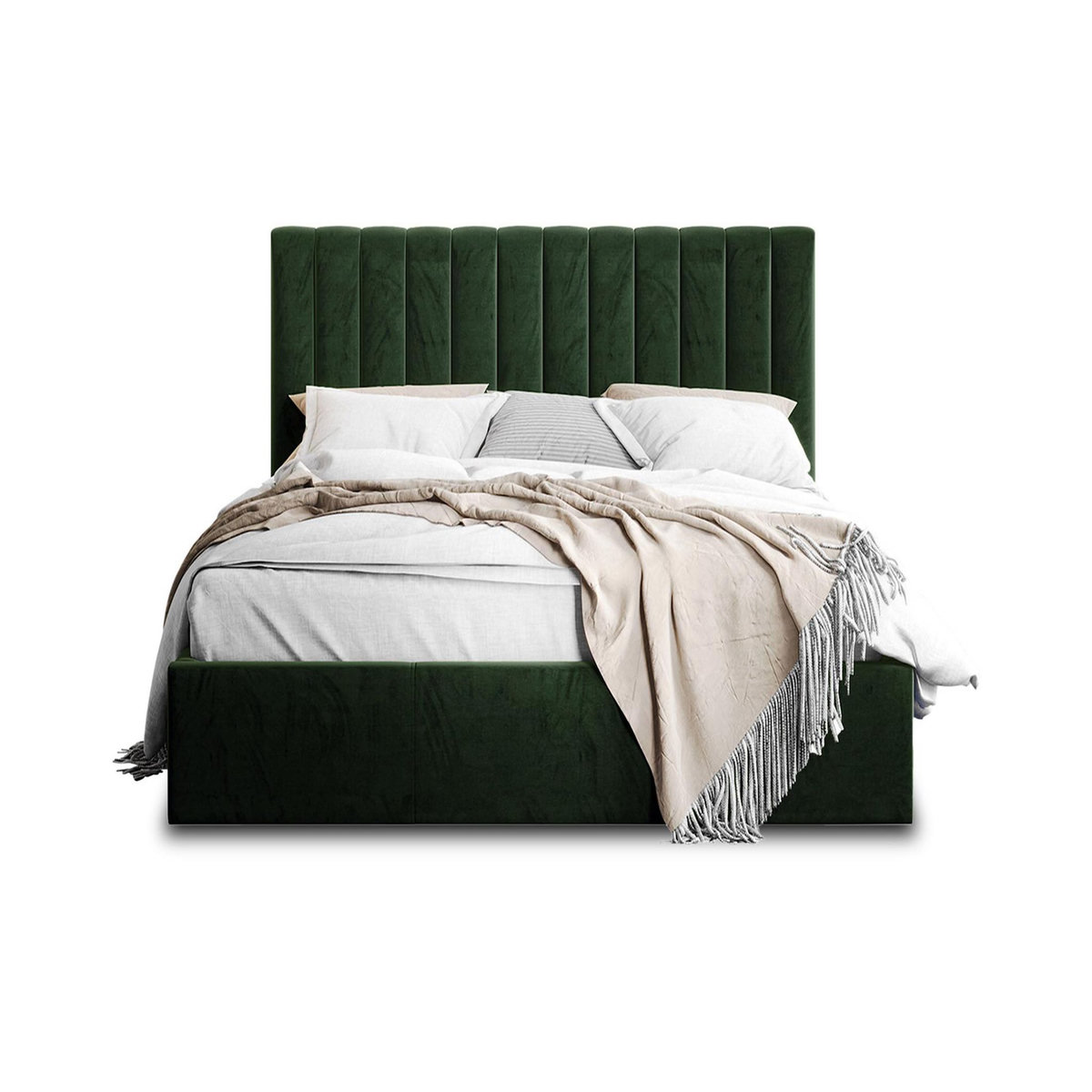 BEST MOBILIER Rosario - lit coffre - 140x200 - sommier inclus - en velours