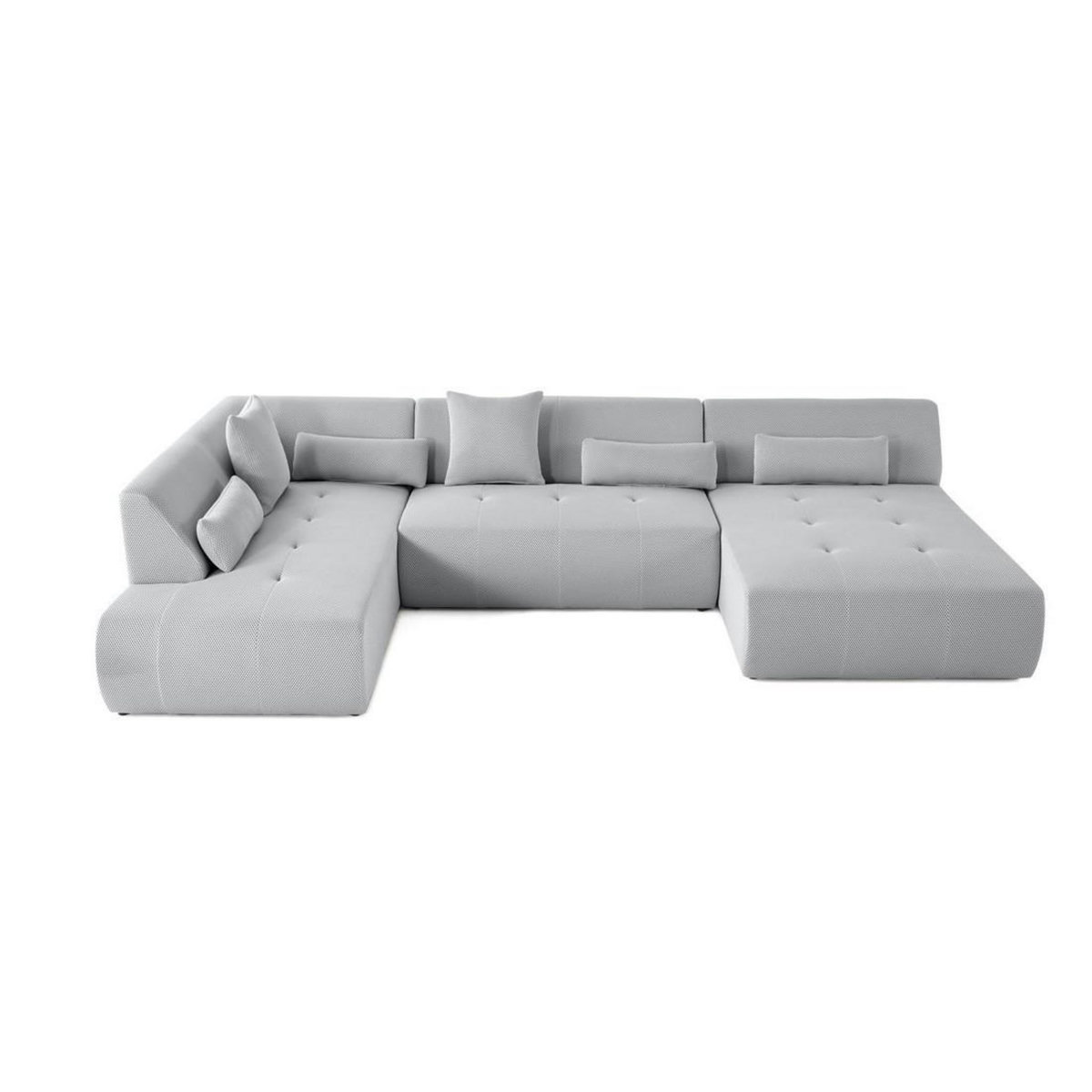 LISA DESIGN Onyx - canapé panoramique d'angle gauche - 7 places - en tissu mailles 3d