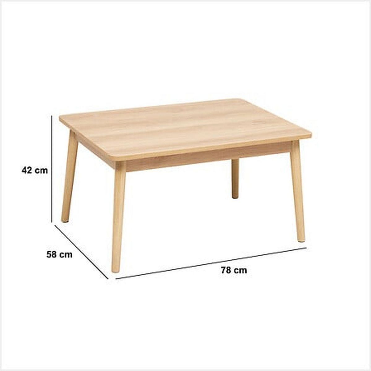 FIVE Table basse compacte effet chêne naturel ABANA - Beige