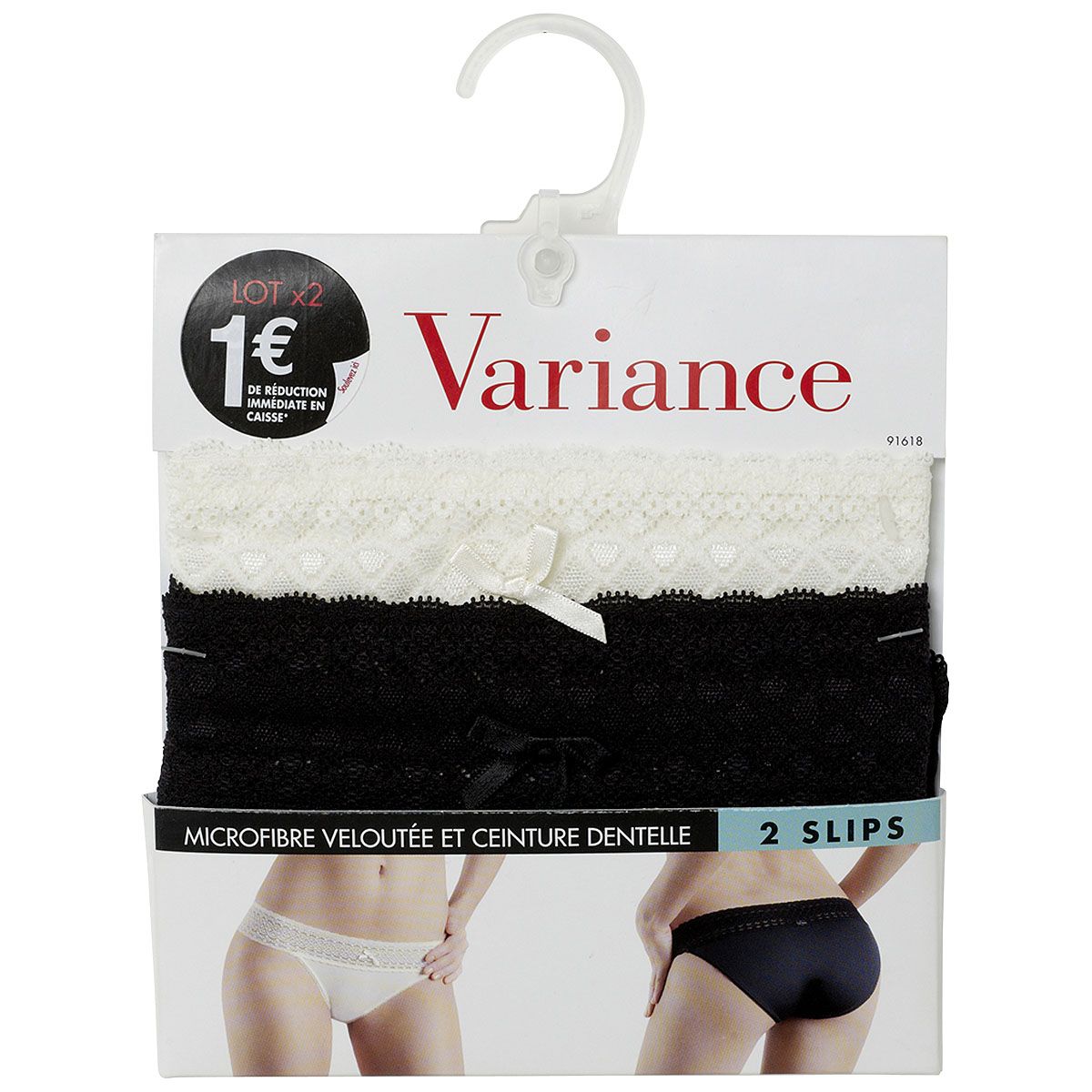 VARIANCE Lot de 2 slips en microfibre