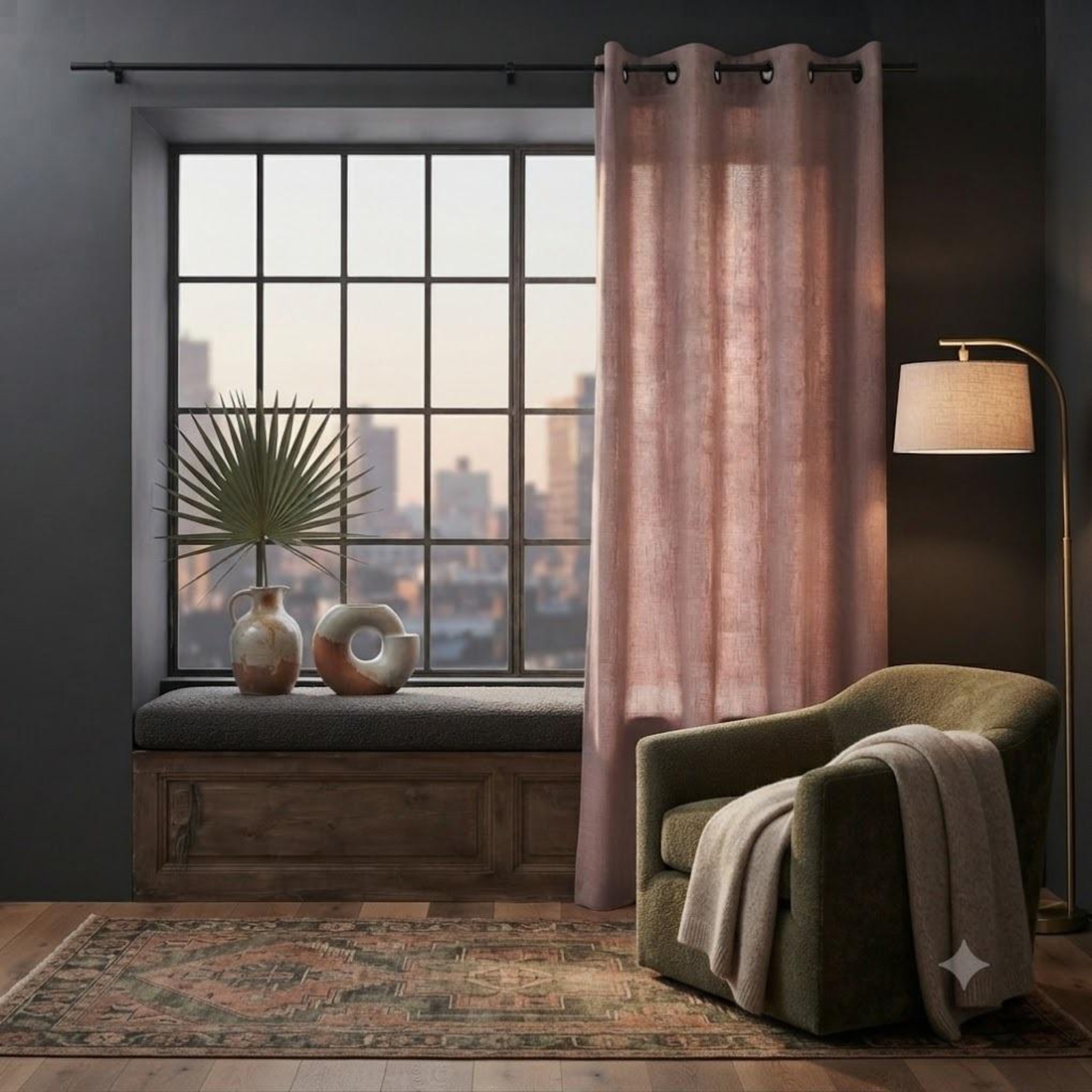 Voir la diapositive 6 : Eden Un rideau tamisant bea chiné design et moderne