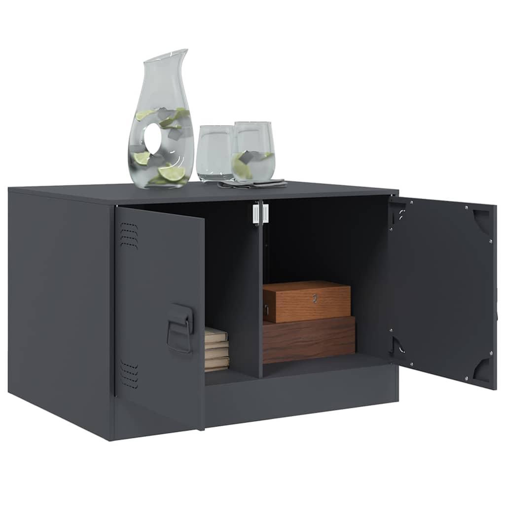 Voir la diapositive 5 : VIDAXL Table basse anthracite 67x50x44 cm acier