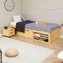 Voir la diapositive 2 : IDIMEX Lit fonctionnel SABRINA 90x190 cm, en pin massif