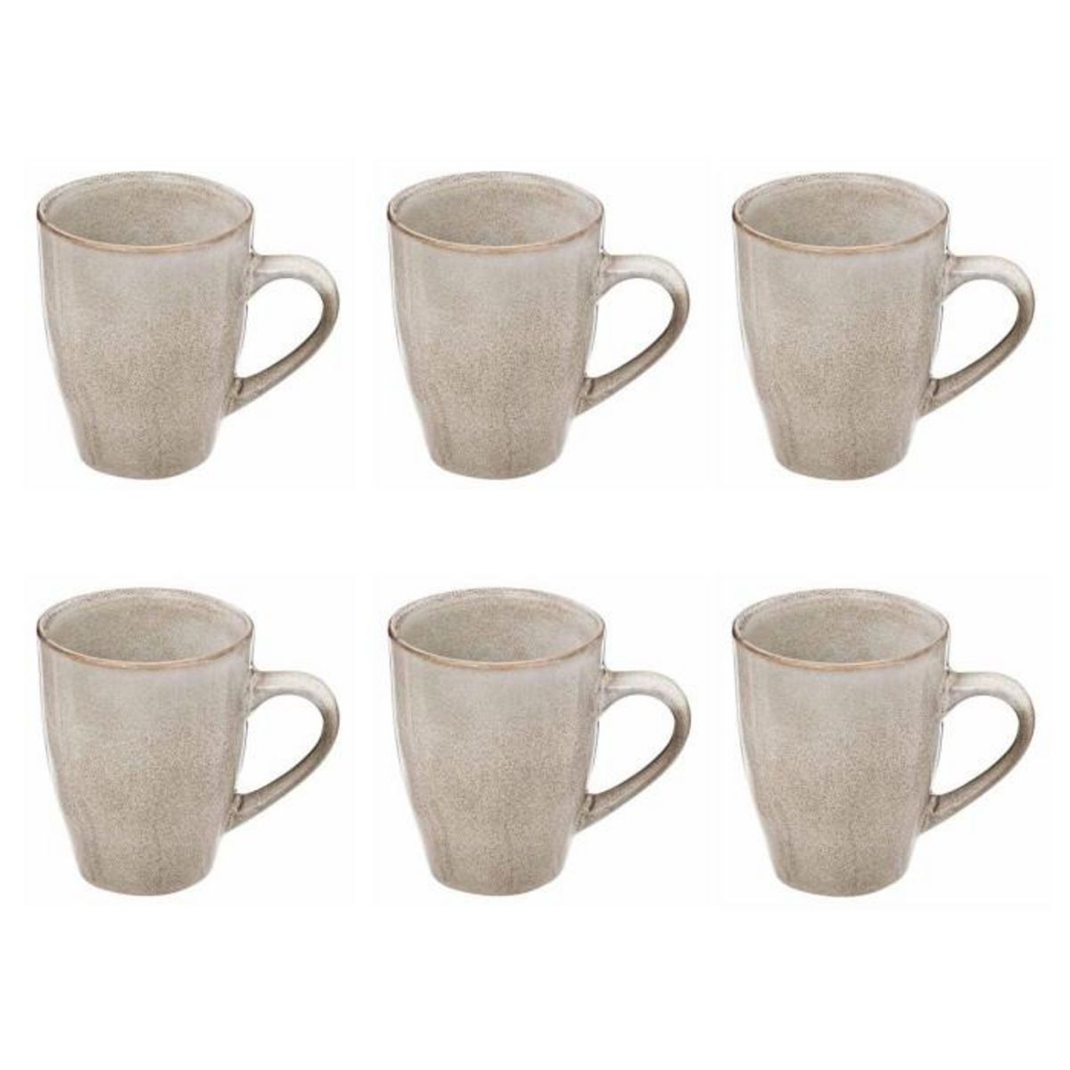 SECRET DE GOURMET Lot de 6 Mugs en Céramique  Callie  37cl Taupe