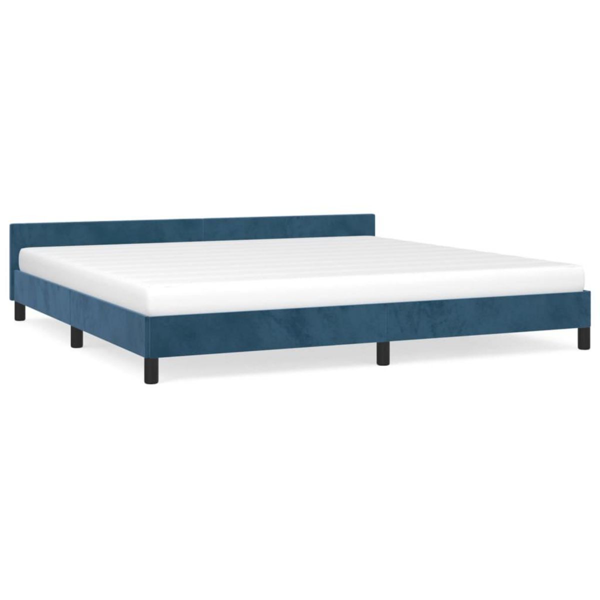 VIDAXL Cadre de lit sans matelas bleu fonce 200x200 cm velours