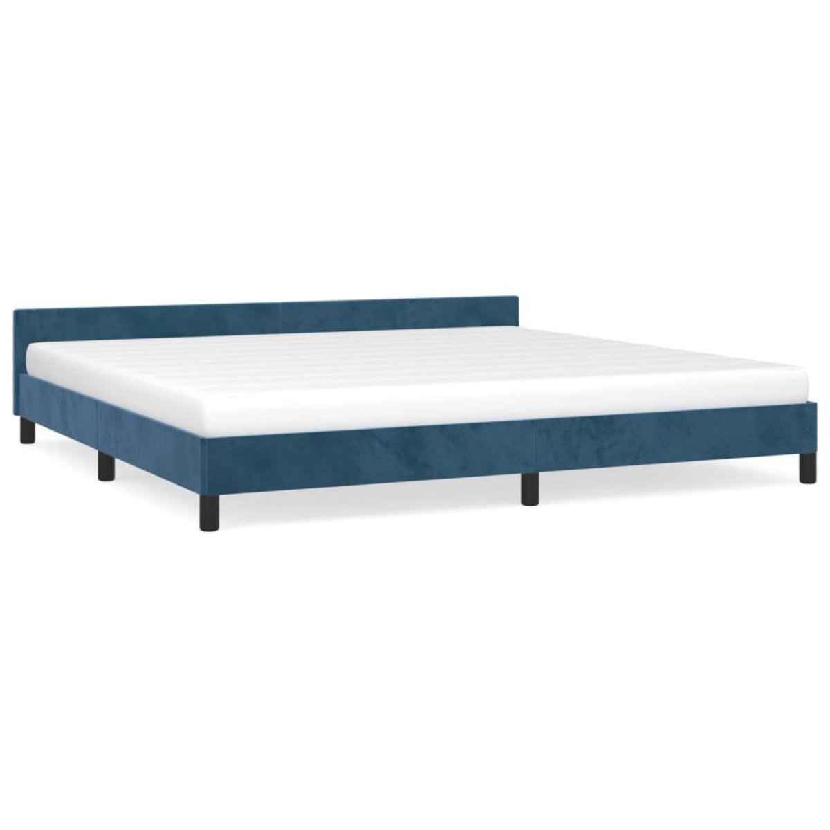 VIDAXL Cadre de lit sans matelas bleu fonce 200x200 cm velours