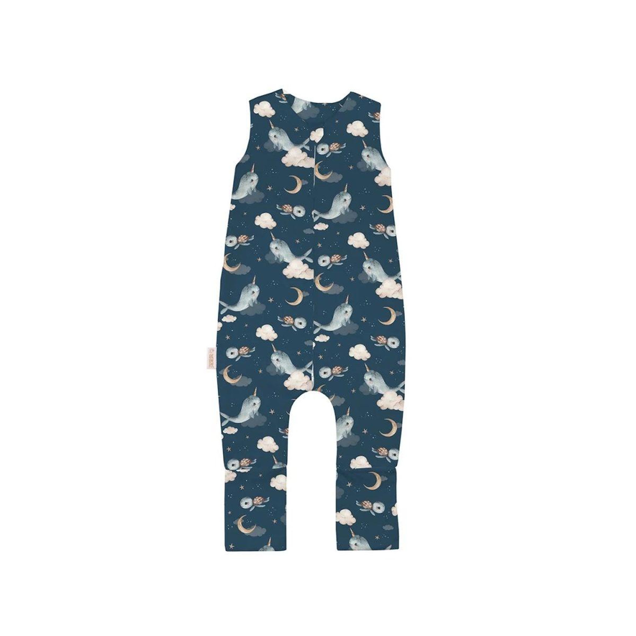 WALDIN Gigoteuse à jambes en coton - taille M (3-4 ans) - motif baleine, bleu foncé