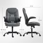 Voir la diapositive 3 : HOMCOM Chaise de bureau design Chesterfield accoudoirs relevables grand confort synthétique gris foncé