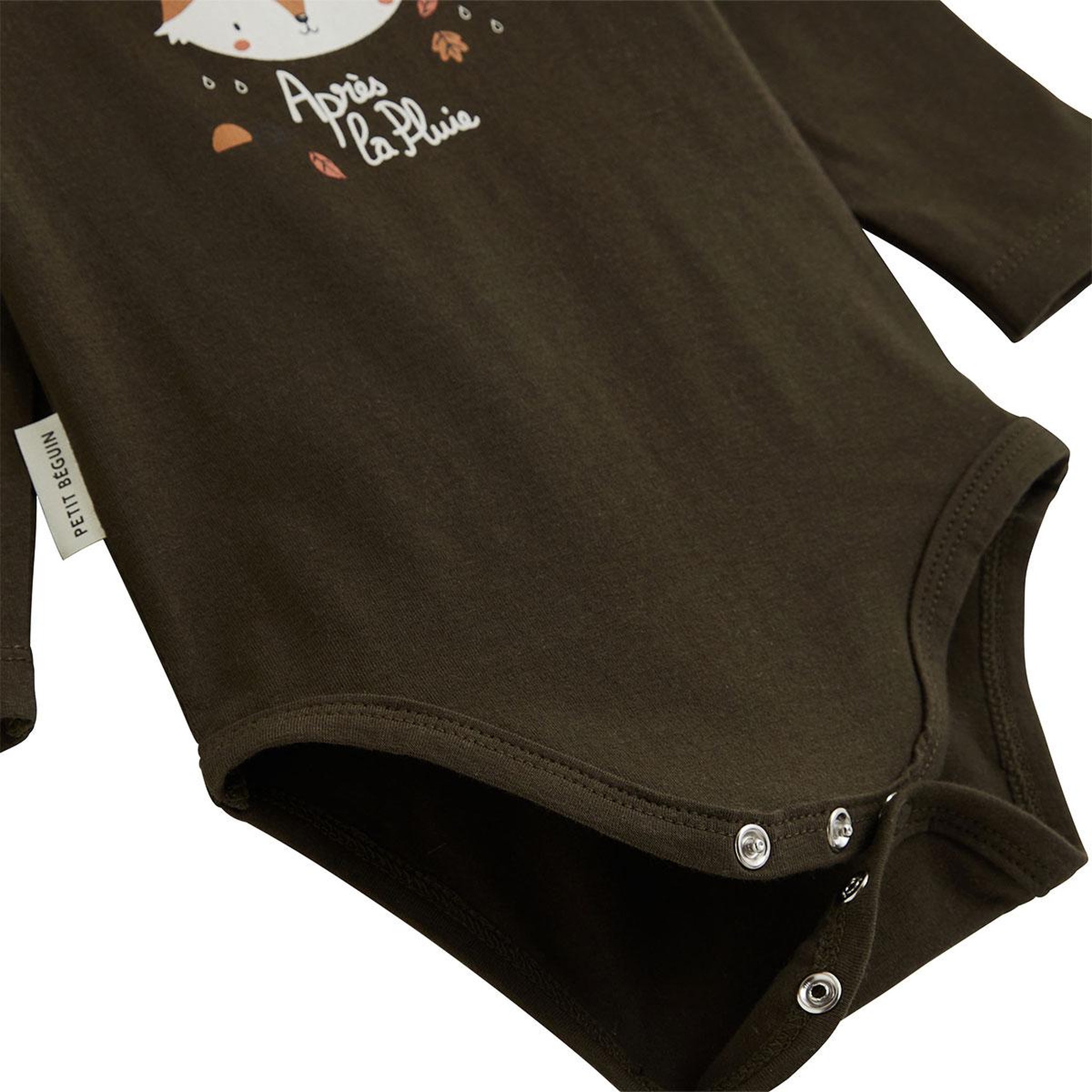 Voir la diapositive 3 : PETIT BEGUIN Lot de 3 bodies bébé manches longues ginkgo