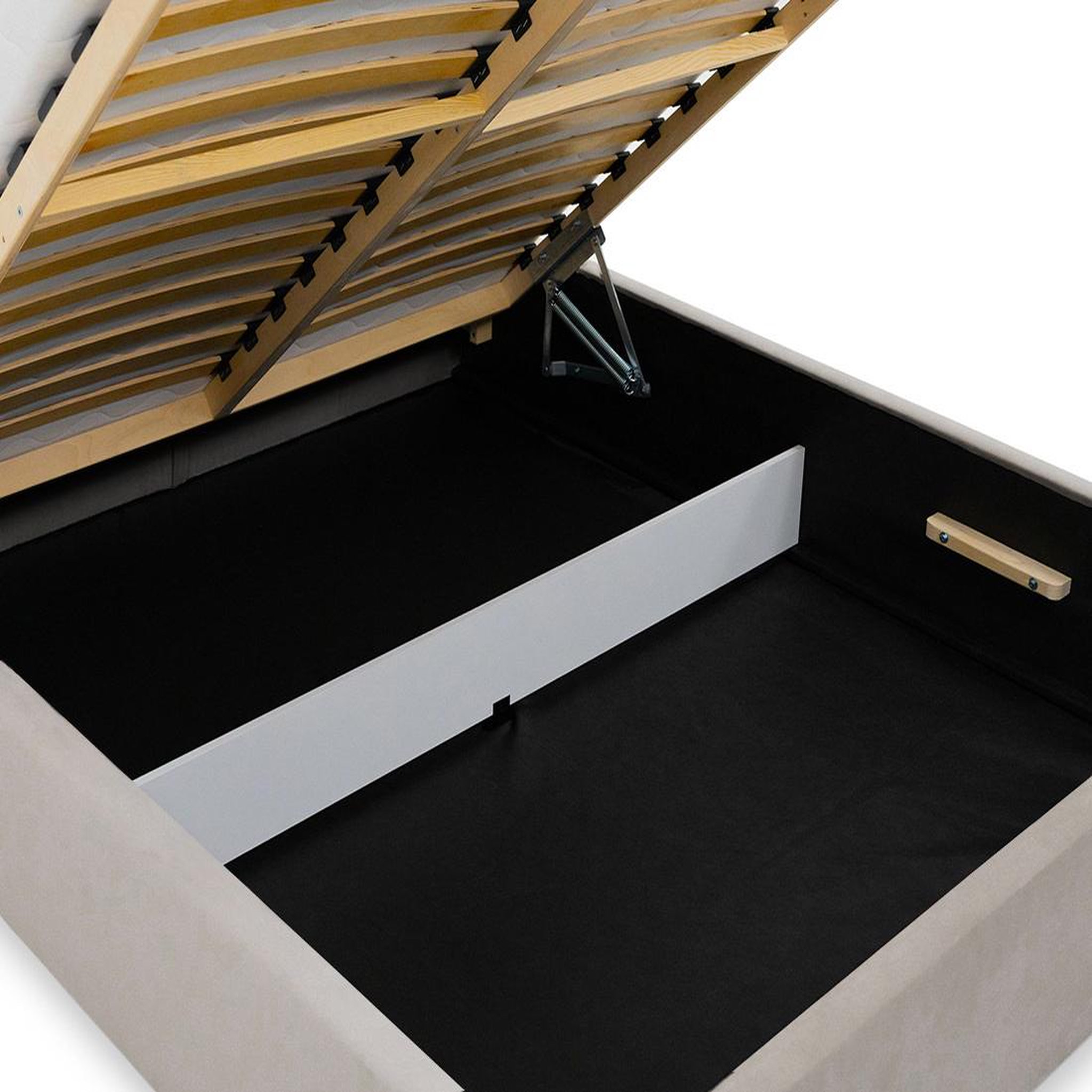 Voir la diapositive 5 : BEST MOBILIER John - lit coffre - 160x200 cm - en velours - sommier inclus