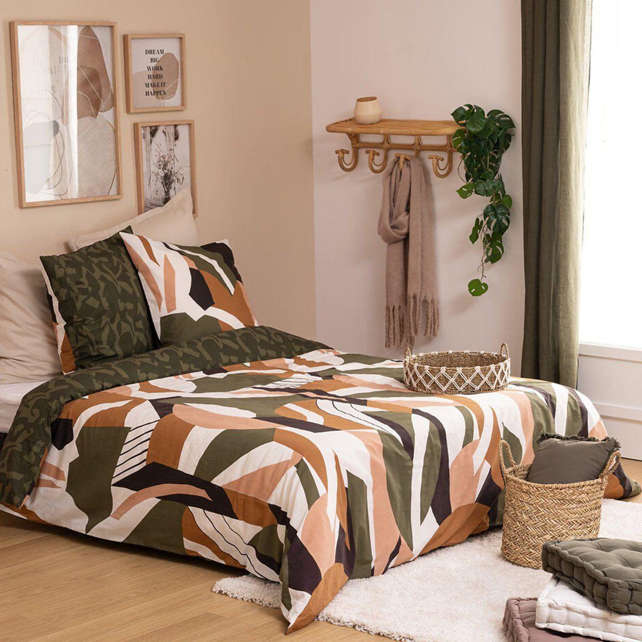 ATMOSPHERA Parure de lit 3 pièces  arik  240x220cm kaki