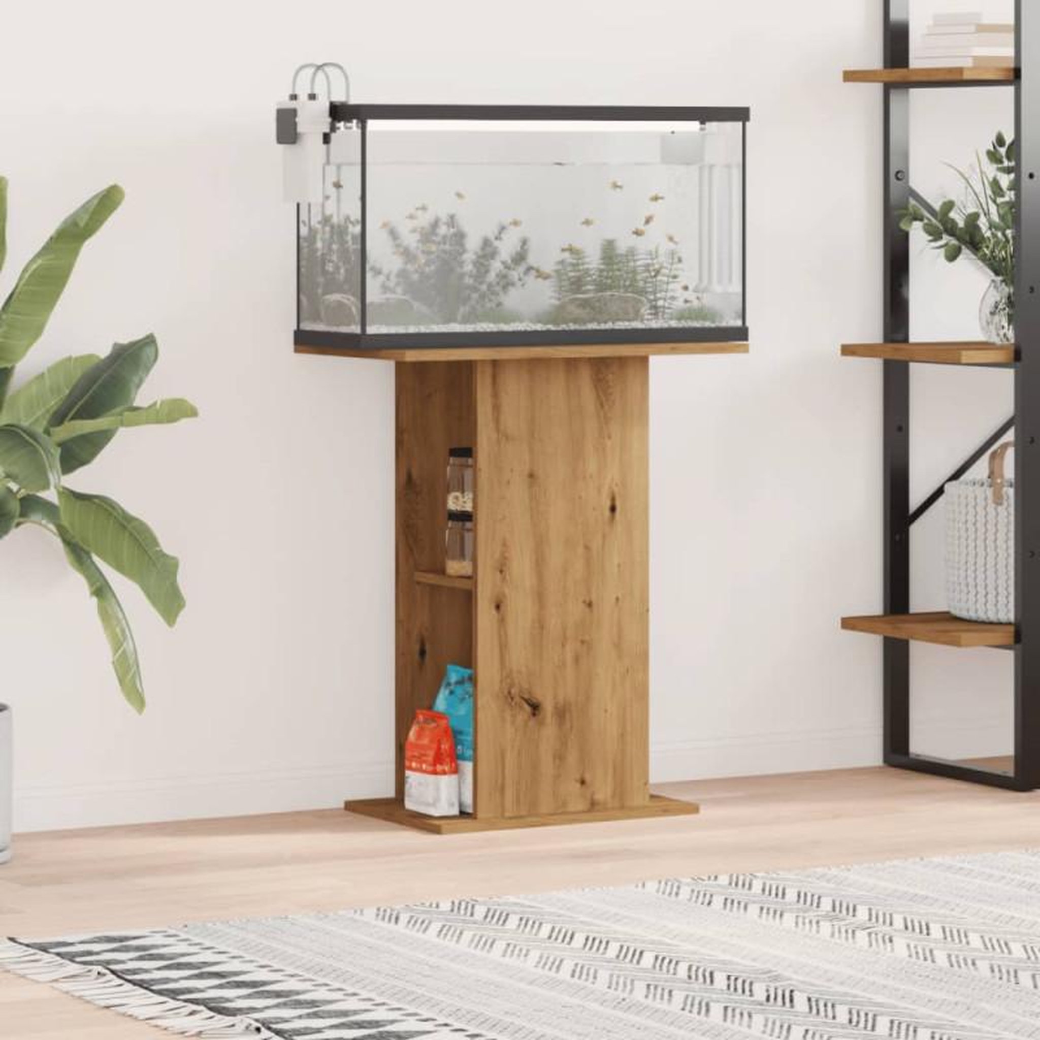 VIDAXL Support pour aquarium chêne artisanal 36x60,5x72,5 cm