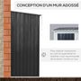 Voir la diapositive 6 : OUTSUNNY Abri de jardin - remise pour outils - cabanon porte verrouillable - dim. 142L x 84l x 189H cm - tôle d'acier anthracite blanc