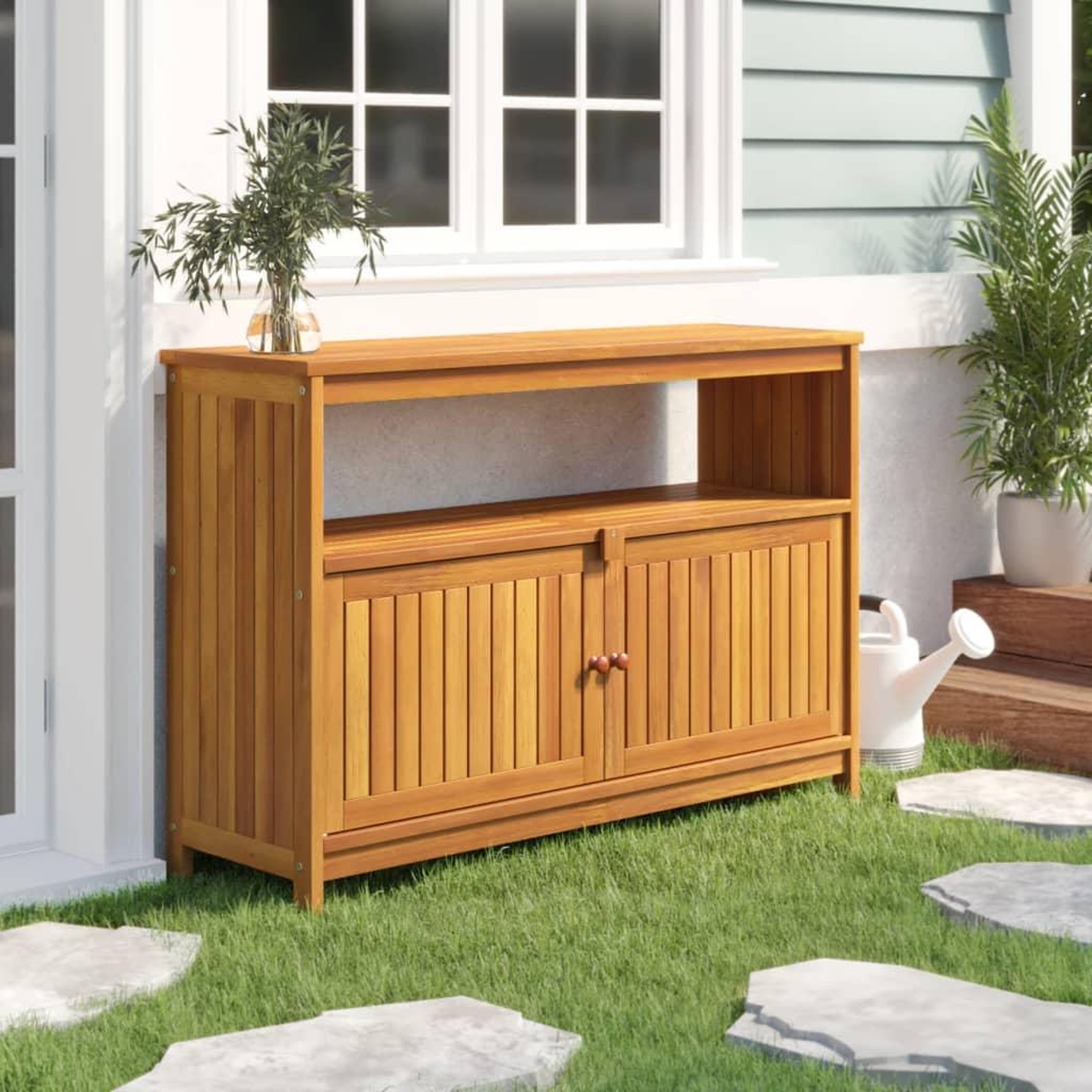Voir la diapositive 1 : VIDAXL Table console de jardin 110x35x75 cm bois massif d'acacia