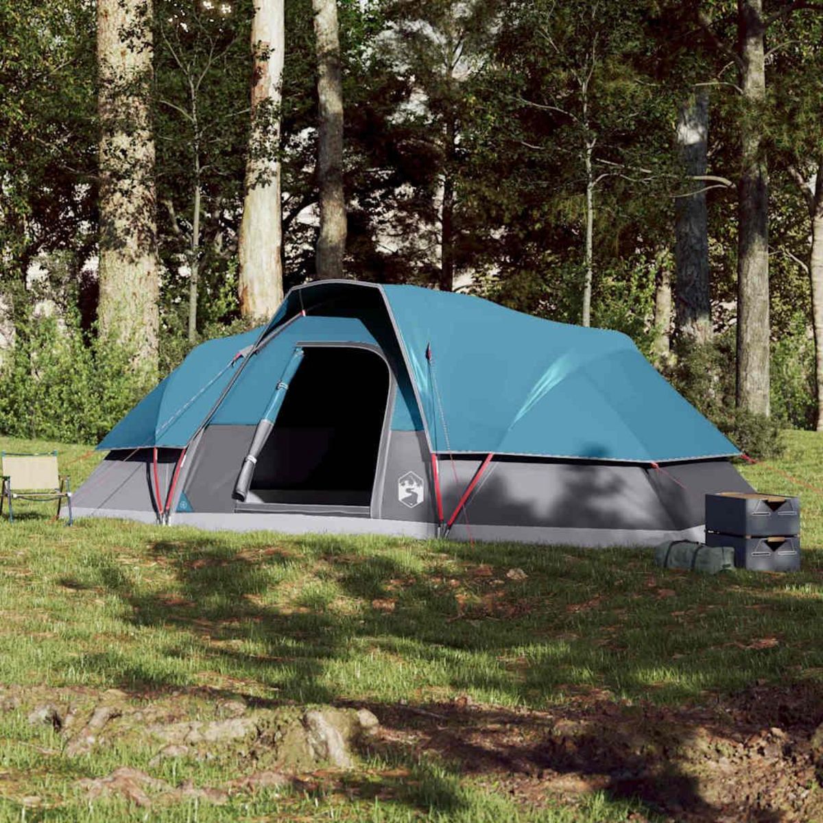 VIDAXL Tente familiale a dome 9 personnes bleu impermeable