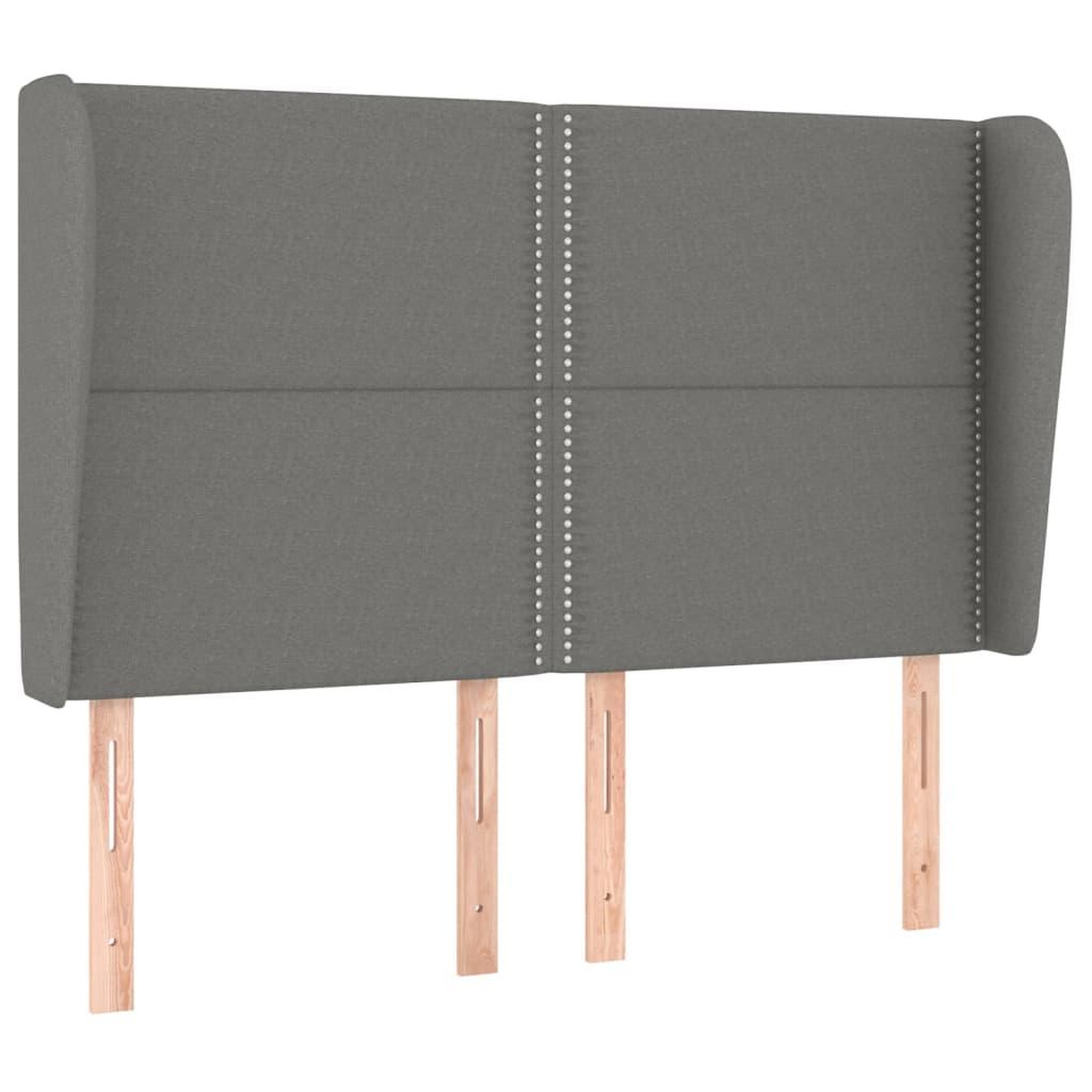 Voir la diapositive 2 : VIDAXL Tete de lit avec oreilles Gris fonce 147x23x118/128 cm Tissu