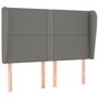 Voir la diapositive 2 : VIDAXL Tete de lit avec oreilles Gris fonce 147x23x118/128 cm Tissu