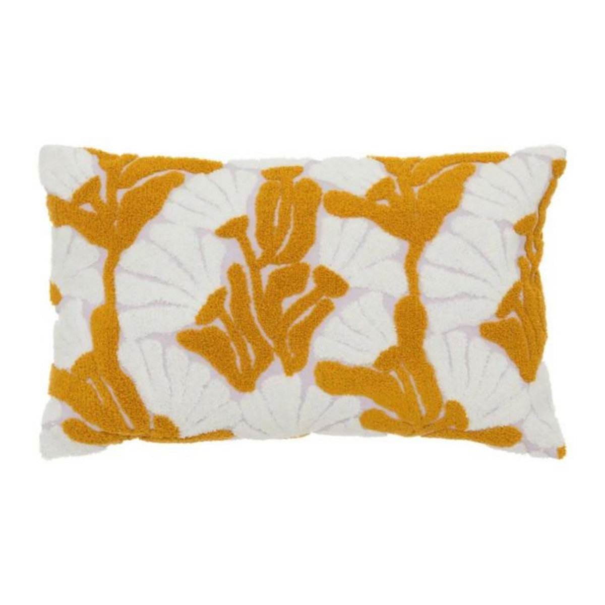 ATMOSPHERA Coussin déco Brodé  Daisy  30x50cm Ocre